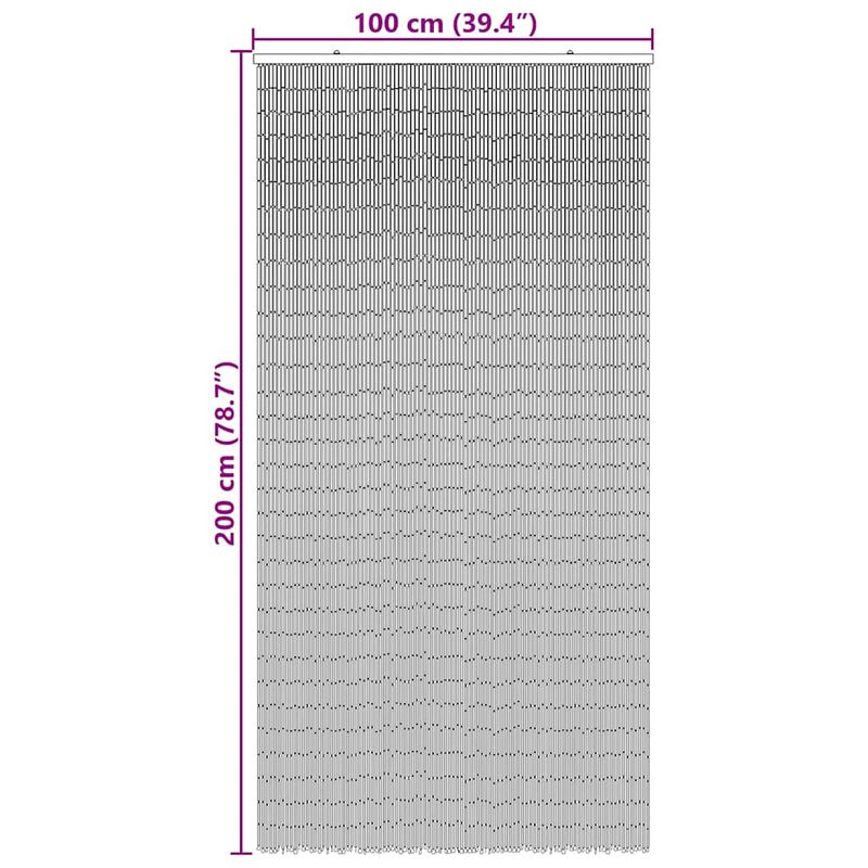 Casa si Gradina - Textile si covoare - Perdele si draperii - Perdele - Perdele usa cu insecte imprimeu palmieri 100x200 cm bambus - Infinity.ro