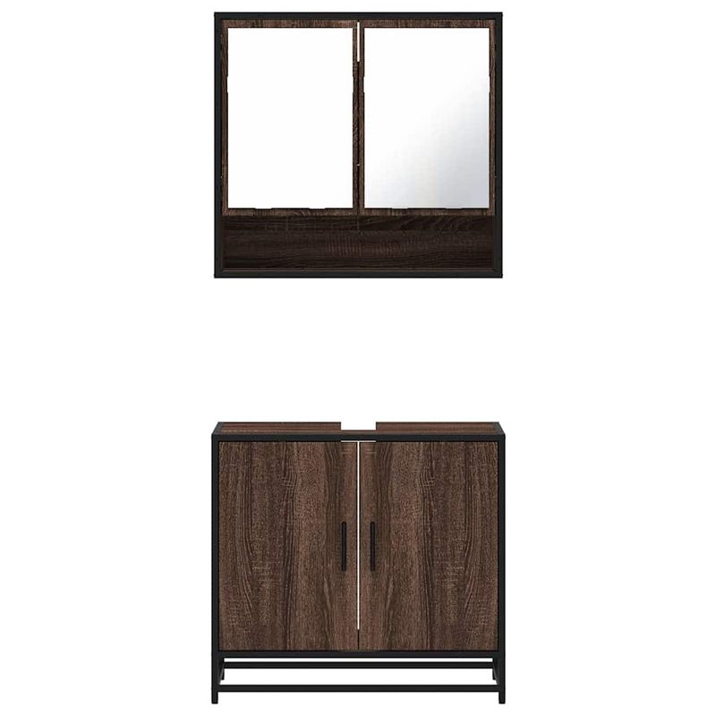 Casa si Gradina - Mobilier - Seturi de mobilier - Seturi baie - Set mobilier de baie, 2 piese, stejar maro, lemn prelucrat - Infinity.ro
