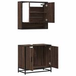 Casa si Gradina - Mobilier - Seturi de mobilier - Seturi baie - Set mobilier de baie, 2 piese, stejar maro, lemn prelucrat - Infinity.ro