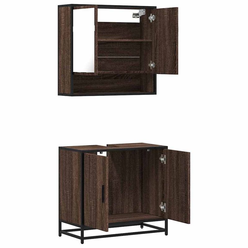 Casa si Gradina - Mobilier - Seturi de mobilier - Seturi baie - Set mobilier de baie, 2 piese, stejar maro, lemn prelucrat - Infinity.ro