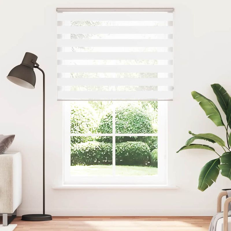 Casa si Gradina - Textile si covoare - Rulouri si jaluzele - Jaluzea tip zebra alb latime tesatura 135,9 cm poliester, mărime 140x200 cm - Infinity.ro