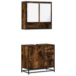 Casa si Gradina - Mobilier - Seturi de mobilier - Seturi baie - Set mobilier de baie, 2 piese, stejar fumuriu, lemn prelucrat - Infinity.ro