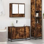 Casa si Gradina - Mobilier - Seturi de mobilier - Seturi baie - Set mobilier de baie, 2 piese, stejar fumuriu, lemn prelucrat - Infinity.ro