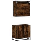 Casa si Gradina - Mobilier - Seturi de mobilier - Seturi baie - Set mobilier de baie, 2 piese, stejar fumuriu, lemn prelucrat - Infinity.ro