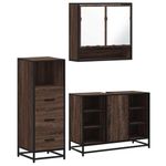 Casa si Gradina - Mobilier - Seturi de mobilier - Seturi baie - Set mobilier de baie, 3 piese, stejar maro, lemn prelucrat - Infinity.ro