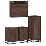 Casa si Gradina - Mobilier - Seturi de mobilier - Seturi baie - Set mobilier de baie, 3 piese, stejar maro, lemn prelucrat - Infinity.ro
