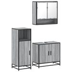 Casa si Gradina - Mobilier - Seturi de mobilier - Seturi baie - Set mobilier de baie, 3 piese, gri sonoma, lemn prelucrat - Infinity.ro