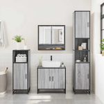 Casa si Gradina - Mobilier - Seturi de mobilier - Seturi baie - Set mobilier de baie, 3 piese, gri sonoma, lemn prelucrat - Infinity.ro