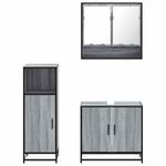 Casa si Gradina - Mobilier - Seturi de mobilier - Seturi baie - Set mobilier de baie, 3 piese, gri sonoma, lemn prelucrat - Infinity.ro