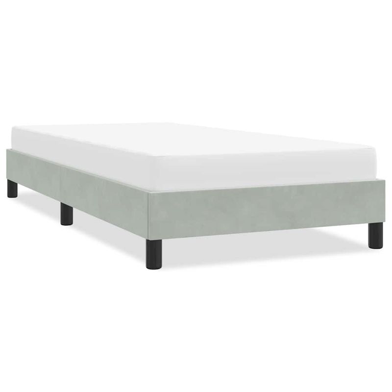 Casa si Gradina - Mobilier - Paturi si accesorii - Paturi - Cadru de pat fara saltea, gri deschis, 80x220 cm, catifea - Infinity.ro