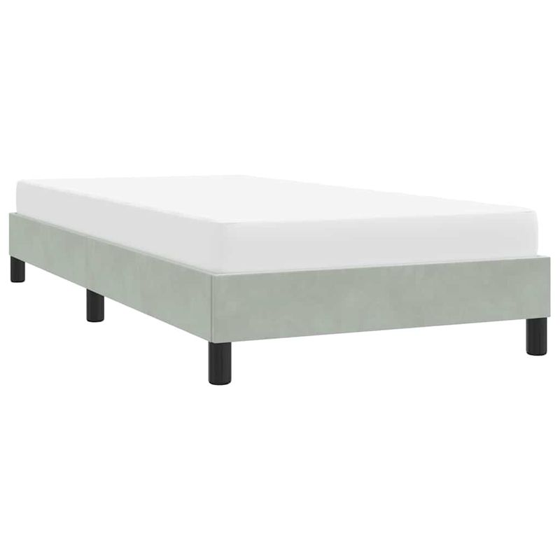 Casa si Gradina - Mobilier - Paturi si accesorii - Paturi - Cadru de pat fara saltea, gri deschis, 80x220 cm, catifea - Infinity.ro