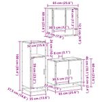 Casa si Gradina - Mobilier - Seturi de mobilier - Seturi baie - Set mobilier de baie, 3 piese, gri sonoma, lemn prelucrat - Infinity.ro