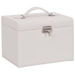 Casa si Gradina - Sanitare - Suporturi si accesorii baie - Accesorii baie - Cutie de bijuterii cu 4 straturi cu oglinda incuiata alba - Infinity.ro