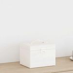 Casa si Gradina - Sanitare - Suporturi si accesorii baie - Accesorii baie - Cutie de bijuterii cu 4 straturi cu oglinda incuiata alba - Infinity.ro
