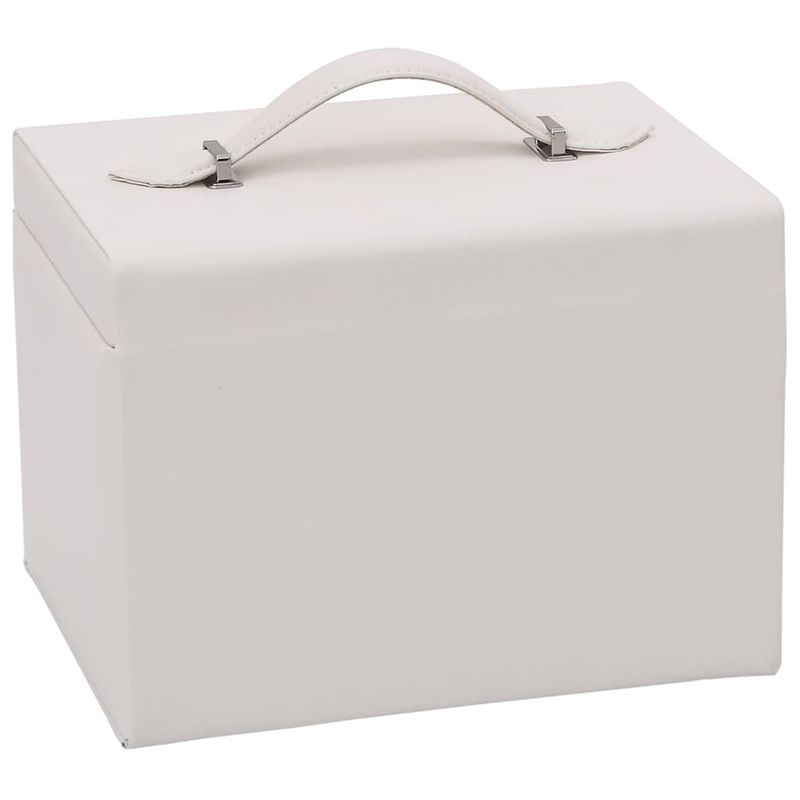 Casa si Gradina - Sanitare - Suporturi si accesorii baie - Accesorii baie - Cutie de bijuterii cu 4 straturi cu oglinda incuiata alba - Infinity.ro