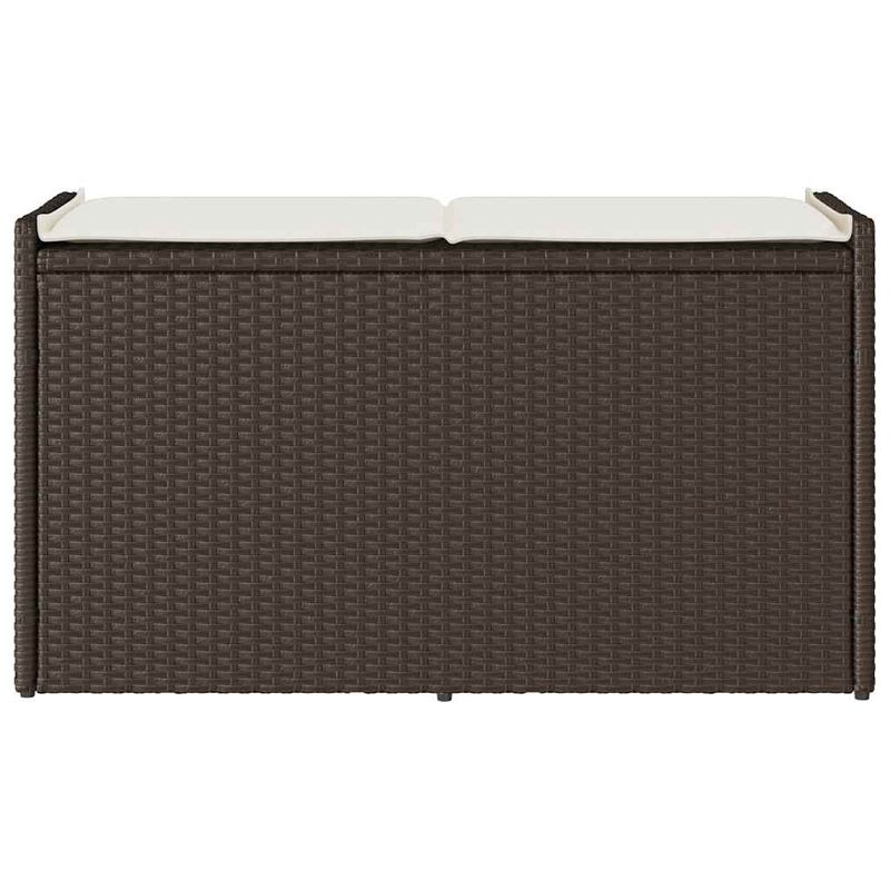 Casa si Gradina - Gradina si terasa - Mobilier exterior - Bancute de gradina - Banca de depozitare in aer liber cu perna maro 100cm polirattan - Infinity.ro