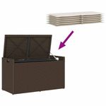 Casa si Gradina - Gradina si terasa - Mobilier exterior - Bancute de gradina - Banca de depozitare in aer liber cu perna maro 100cm polirattan - Infinity.ro