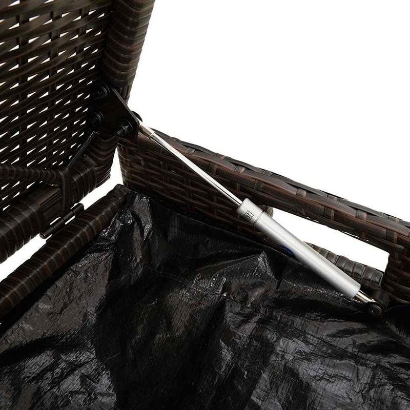 Casa si Gradina - Gradina si terasa - Mobilier exterior - Bancute de gradina - Banca de depozitare in aer liber cu perna maro 100cm polirattan - Infinity.ro