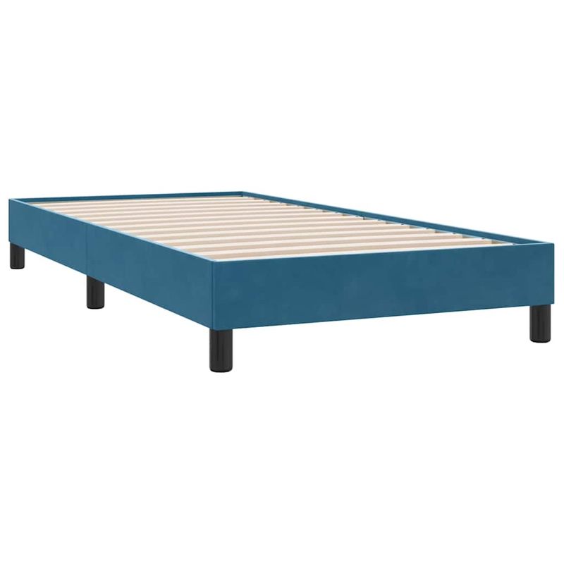 Casa si Gradina - Mobilier - Paturi si accesorii - Paturi - Cadru de pat fara saltea, albastru inchis, 100x210 cm, catifea - Infinity.ro
