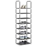 Casa si Gradina - Mobilier - Organizare si depozitare - Organizator incaltaminte - Suport pantofi 8 niveluri, negru, 44x28x145 cm, tesatura netesa - Infinity.ro