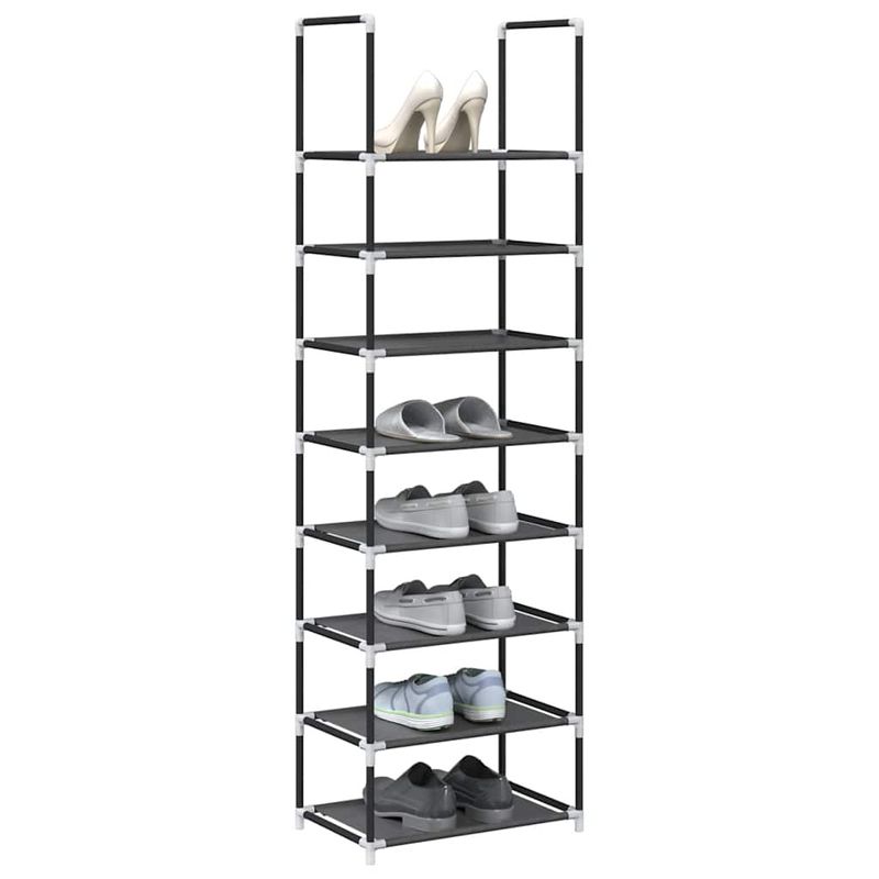 Casa si Gradina - Mobilier - Organizare si depozitare - Organizator incaltaminte - Suport pantofi 8 niveluri, negru, 44x28x145 cm, tesatura netesa - Infinity.ro