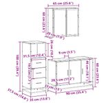 Casa si Gradina - Mobilier - Seturi de mobilier - Seturi baie - Set mobilier de baie, 3 piese, gri sonoma, lemn prelucrat - Infinity.ro