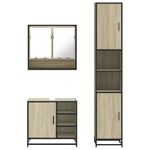 Casa si Gradina - Mobilier - Seturi de mobilier - Seturi baie - Set mobilier de baie, 3 piese, stejar sonoma, lemn prelucrat - Infinity.ro