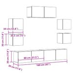Casa si Gradina - Mobilier - Seturi de mobilier - Seturi living - Set dulap TV 7 piese montat pe perete Stejar artizanal - Infinity.ro