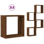 Casa si Gradina - Mobilier - Biblioteci si rafturi - Rafturi - Rafturi cuburi de perete 4 buc Stejar maro 30x15x30 cm - Infinity.ro