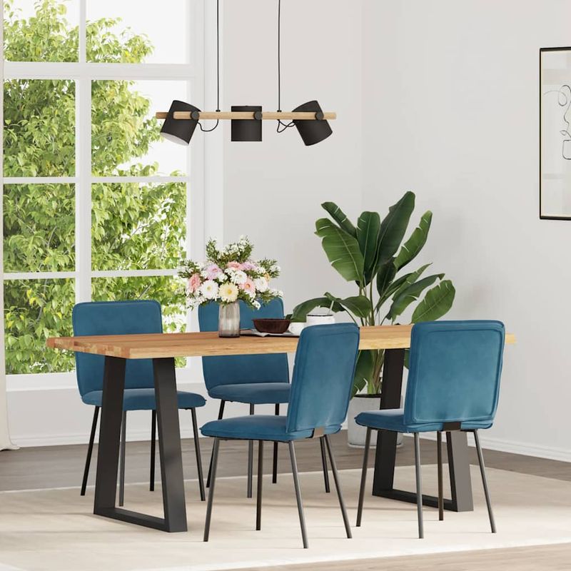 Casa si Gradina - Mobilier - Scaune si fotolii - Scaune - Scaune de bucatarie, 4 buc., albastru, catifea - Infinity.ro