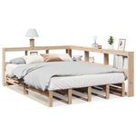 Casa si Gradina - Mobilier - Paturi si accesorii - Paturi - Pat cu biblioteca fara saltea, 140x200 cm, lemn masiv de pin - Infinity.ro