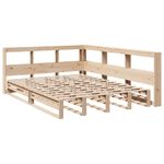 Casa si Gradina - Mobilier - Paturi si accesorii - Paturi - Pat cu biblioteca fara saltea, 140x200 cm, lemn masiv de pin - Infinity.ro