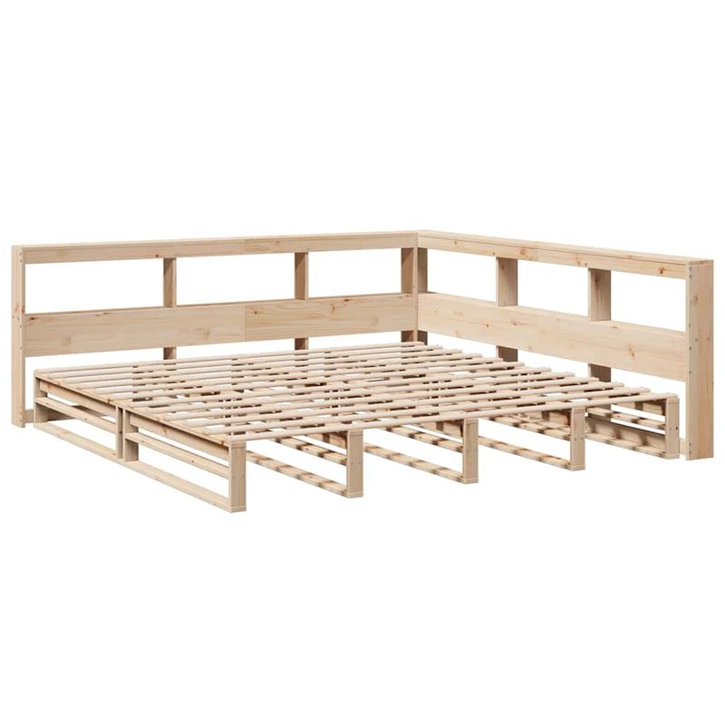 Casa si Gradina - Mobilier - Paturi si accesorii - Paturi - Pat cu biblioteca fara saltea, 180x200 cm, lemn masiv de pin - Infinity.ro