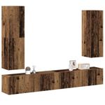 Casa si Gradina - Mobilier - Seturi de mobilier - Seturi living - Set dulap TV 4 piese montat pe perete lemn vechi lemn prelucrat - Infinity.ro