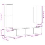 Casa si Gradina - Mobilier - Seturi de mobilier - Seturi living - Set dulap TV 4 piese montat pe perete lemn vechi lemn prelucrat - Infinity.ro