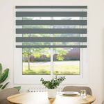Casa si Gradina - Textile si covoare - Rulouri si jaluzele - Jaluzea tip zebra gri inchis latime tesatura 120,9 cm poliester, mărime 125x150 cm - Infinity.ro