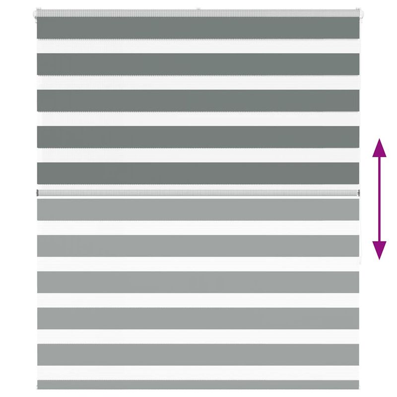 Casa si Gradina - Textile si covoare - Rulouri si jaluzele - Jaluzea tip zebra gri inchis latime tesatura 120,9 cm poliester, mărime 125x150 cm - Infinity.ro