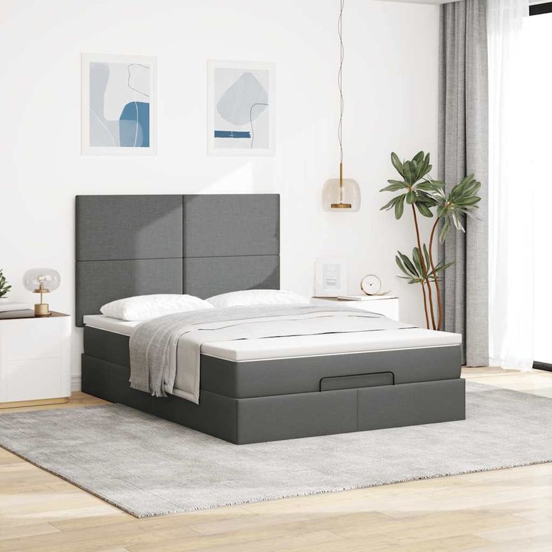 Casa si Gradina - Mobilier - Paturi si accesorii - Paturi - Cadru de pat otoman cu saltele Roz 140x190cm catifea - Infinity.ro