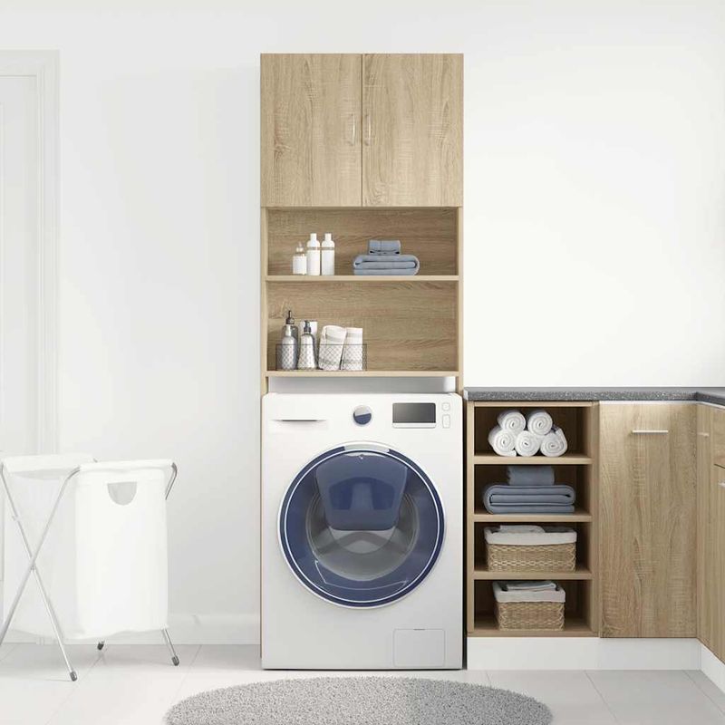 Casa si Gradina - Mobilier - Dulapuri si sifoniere - Dulapuri - Dulap masina de spalat stejar sonoma 64x24x190cm lemn prelucrat - Infinity.ro