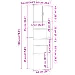 Casa si Gradina - Mobilier - Dulapuri si sifoniere - Dulapuri - Dulap masina de spalat stejar sonoma 64x24x190cm lemn prelucrat - Infinity.ro