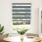Casa si Gradina - Textile si covoare - Rulouri si jaluzele - Jaluzea tip zebra gri inchis latime tesatura 65,9 cm poliester, mărime 70x100 cm - Infinity.ro