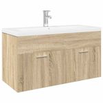 Casa si Gradina - Mobilier - Mobilier baie - Comode baie - Dulap pentru chiuveta de baie, lavoar incorporat, stejar sonoma - Infinity.ro