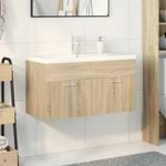 Casa si Gradina - Mobilier - Mobilier baie - Comode baie - Dulap pentru chiuveta de baie, lavoar incorporat, stejar sonoma - Infinity.ro