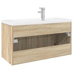 Casa si Gradina - Mobilier - Mobilier baie - Comode baie - Dulap pentru chiuveta de baie, lavoar incorporat, stejar sonoma - Infinity.ro