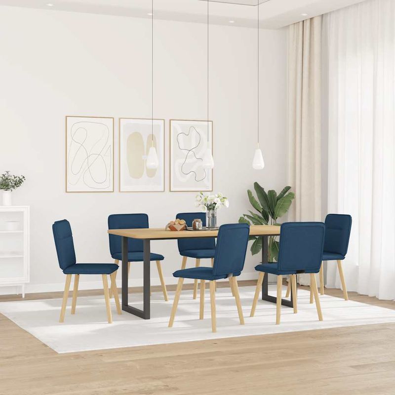 Casa si Gradina - Mobilier - Scaune si fotolii - Scaune - Scaune de sufragerie, 6 buc., albastru, material textil - Infinity.ro