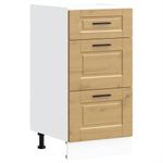 Casa si Gradina - Mobilier - Comode si corpuri - Corpuri bucatarie - Dulap de baza de bucatarie „Porto” din lemn de stejar artizanal, model 1x dulap inferior (3 sertare), mărime 40x46x81.5 cm - Infinity.ro