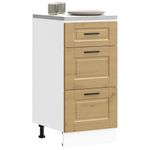 Casa si Gradina - Mobilier - Comode si corpuri - Corpuri bucatarie - Dulap de baza de bucatarie „Porto” din lemn de stejar artizanal, model 1x dulap inferior (3 sertare), mărime 40x46x81.5 cm - Infinity.ro