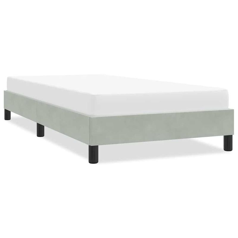 Casa si Gradina - Mobilier - Paturi si accesorii - Paturi - Cadru de pat fara saltea, gri deschis, 100x220 cm catifea - Infinity.ro