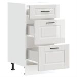 Casa si Gradina - Mobilier - Comode si corpuri - Corpuri bucatarie - Dulap baza de bucatarie „Porto” din lemn prelucrat alb lucios, mărime 40x46x81.5 cm, model 1x dulap inferior (3 sertare) - Infinity.ro