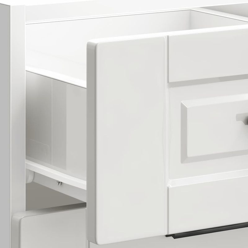 Casa si Gradina - Mobilier - Comode si corpuri - Corpuri bucatarie - Dulap baza de bucatarie „Porto” din lemn prelucrat alb lucios, mărime 40x46x81.5 cm, model 1x dulap inferior (3 sertare) - Infinity.ro